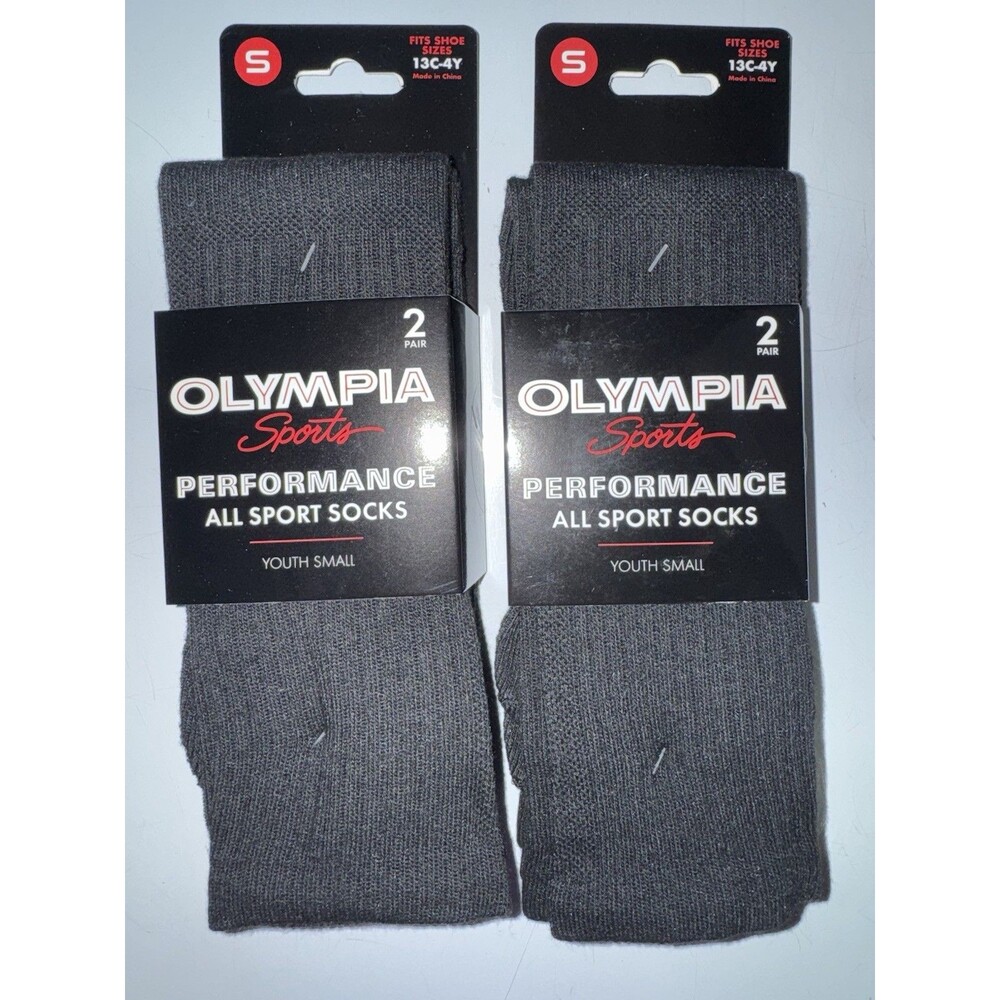OLYMPIA SPORTS performance socks yth small Size 13c-4y shoe size 2 PACK 4 Total